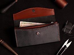 Шкіряний жіночий гаманець на рівну купюру з внутрішнім відділом для монет