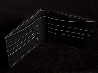 Шкіряний чоловічий гаманець з кольоровим тисненням самурая ручна робота 