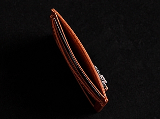 Шкіряний картхолдер - міні гаманець з прозорим відділом та окремою кишенею для монет на замочку