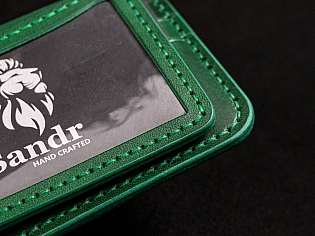 Чоловічий гаманець шкіряний 2 прозорих відділи для ID документів та 6 відділів для карток без защіпки