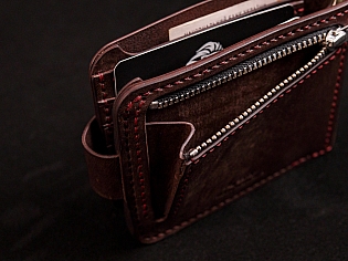  Чоловічий гаманець з шкіри пошитий вручну поміщає 6 відділів для карток