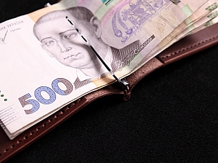 Шкіряний гаманець затиск для купюр з двома відділами для карток преміальна шкіра ручна робота