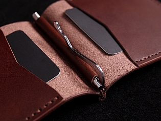 Шкіряний гаманець затиск для купюр з двома відділами для карток преміальна шкіра ручна робота