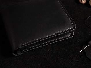 Чоловічий шкірняий гаманець пошитий вручну поміщає 6 відділів для карток та 2 таємних 