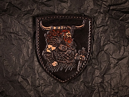 Патч  із тисненим зображенням вікінга-воїна