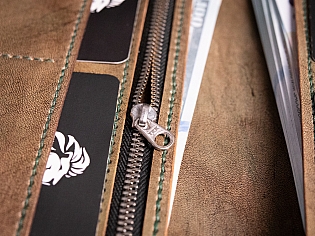 Шкіряний гаманець з ручним тисненням лицаря, ручна робота справжня шкіра