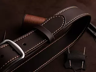 Ремінь з натуральної шкіри чоловічий прошитий по всій довжині міцною ниткою та з обробленими торцями