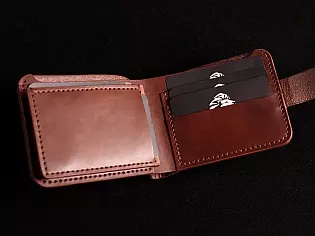  Чоловічий шкіряний гаманець з відділом для документів карт та монет