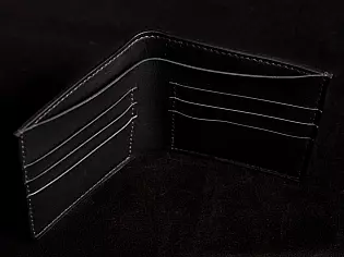 Шкіряний чоловічий гаманець з кольоровим тисненням самурая ручна робота 