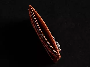 Шкіряний картхолдер - міні гаманець з прозорим відділом та окремою кишенею для монет на замочку