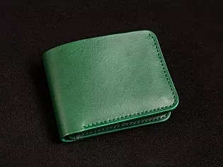 Чоловічий гаманець шкіряний 2 прозорих відділи для ID документів та 6 відділів для карток без защіпки