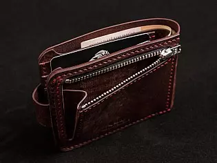  Чоловічий гаманець з шкіри пошитий вручну поміщає 6 відділів для карток