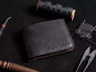 Шкіряний чоловічий гаманець ANGLE внутрішня кнопка магніт та зовнішній відділ для монет на замочку