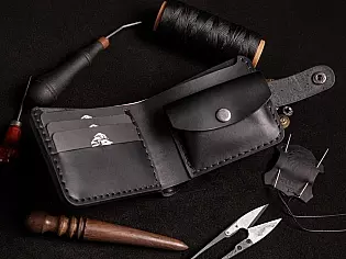 Гаманець шкіряний ручна робота 3 відділи для карток 1 таємний та простора кишенька для монет