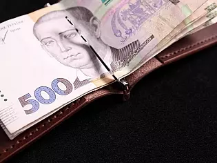 Шкіряний гаманець затиск для купюр з двома відділами для карток преміальна шкіра ручна робота