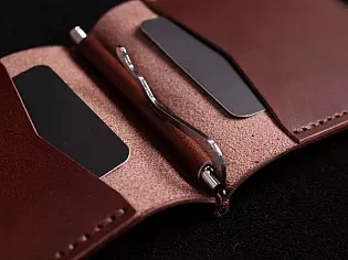 Шкіряний гаманець затиск для купюр з двома відділами для карток преміальна шкіра ручна робота