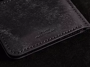 Шкіряний гаманець-затиск максимально тонкий із відділами для карток