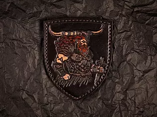 Патч  із тисненим зображенням вікінга-воїна