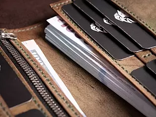 Шкіряний гаманець з ручним тисненням лицаря, ручна робота справжня шкіра