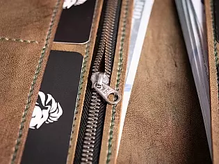 Шкіряний гаманець з ручним тисненням лицаря, ручна робота справжня шкіра