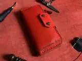 Гаманець шкіряний на рівну купюру дванадцять карток та зовнішній відділ на замочку