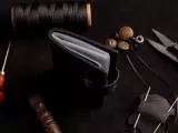 Шкіряна візитниця з 24 прозорими вкладками