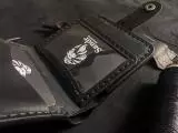 Шкіряний гаманець ручної роботи з 6 відділеннями для карток та монетницею на замочку