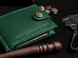 Чоловічий шкіряний затискач ELEGANCE для купюр із зовнішньою монетницею