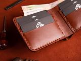 Компактний шкіряний чоловічий гаманець пошитий вручну поміщає 6 відділів для карток