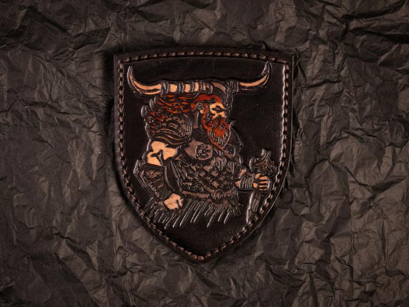 Патч  із тисненим зображенням вікінга-воїна